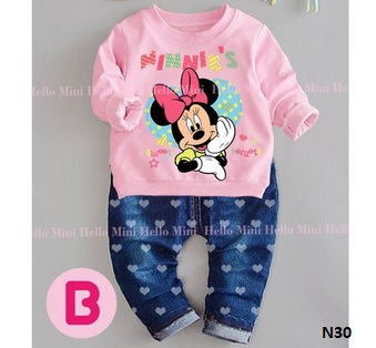 setelan anak minnie mouse jeans